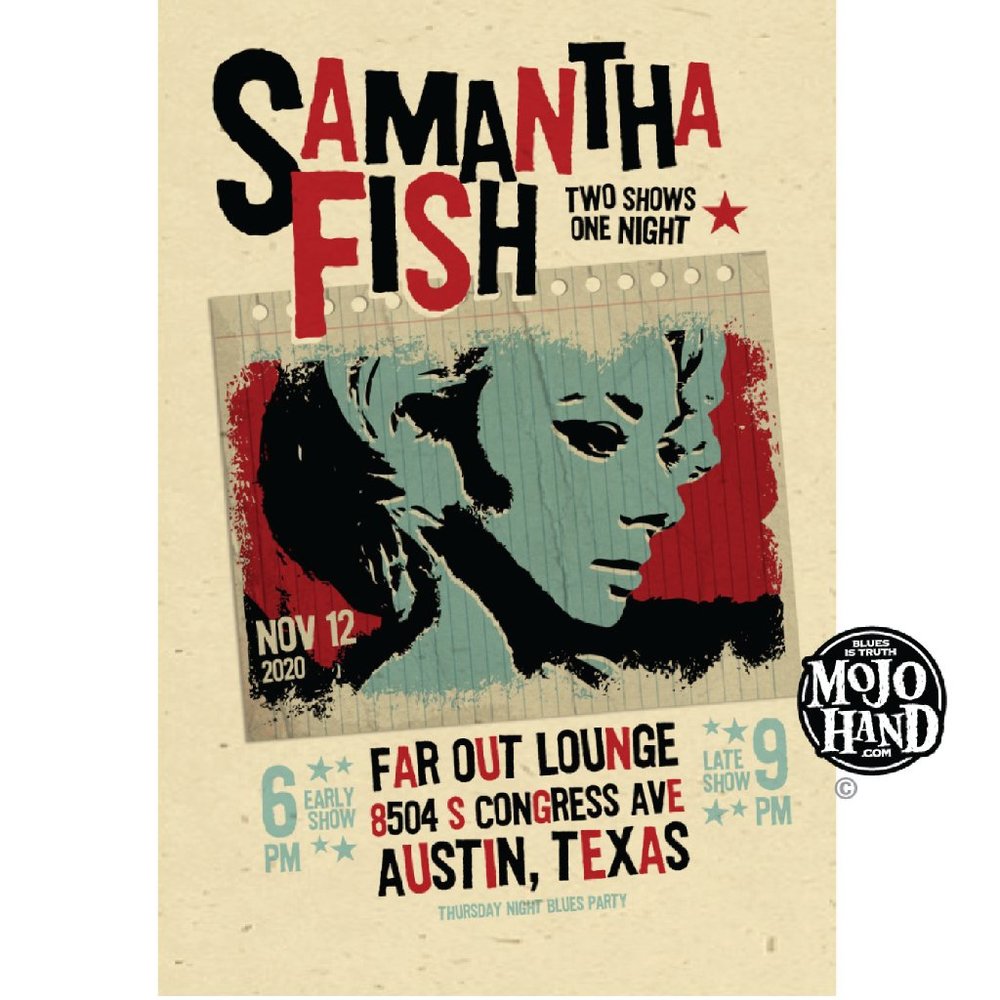 Samantha Fish tour poster - 2020 - 12"x18" signed by the poster designer